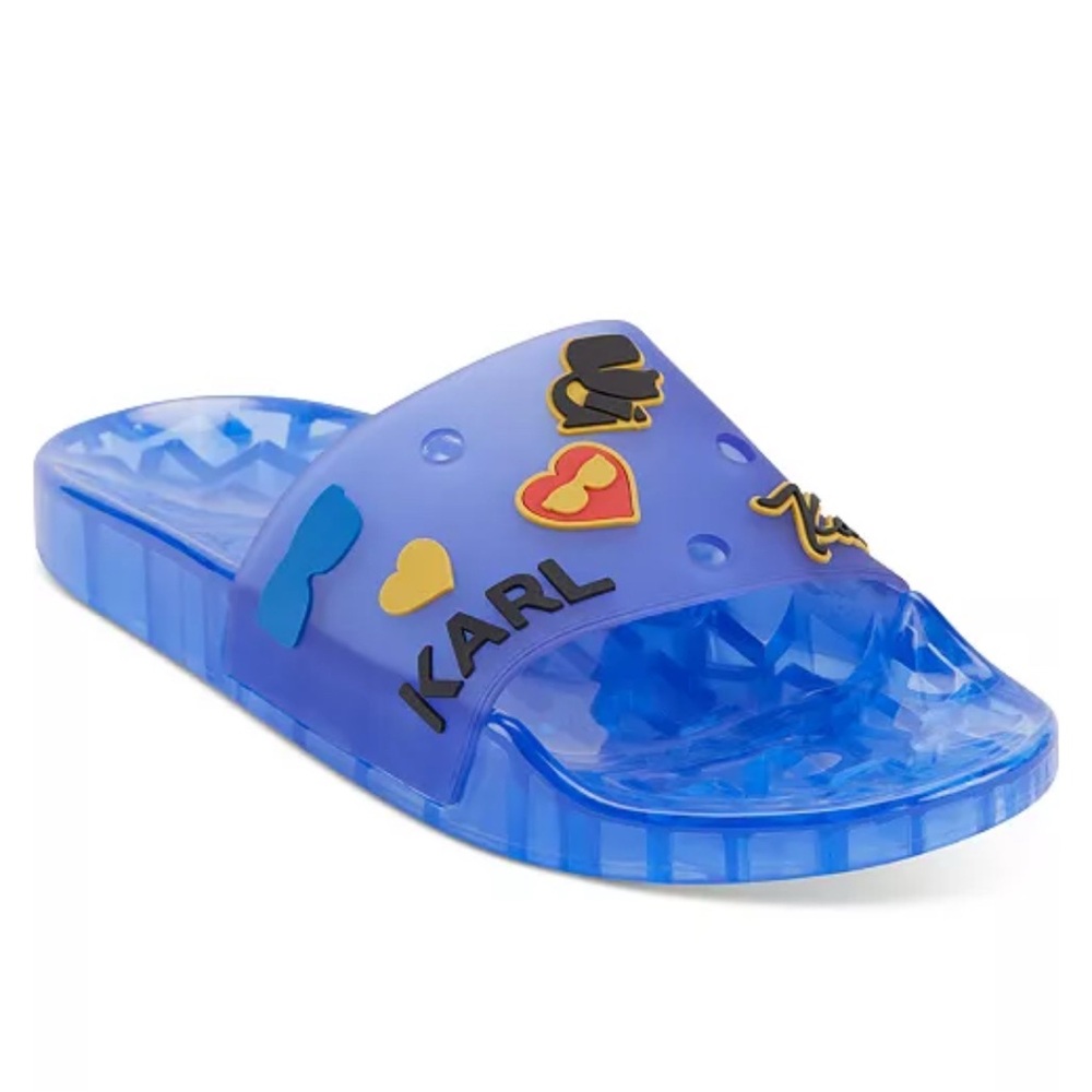 Karl Lagerfeld Blue Slide Sandals New!